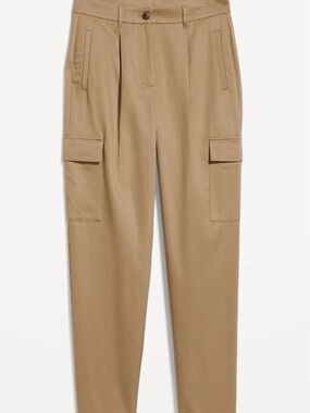 Old Navy Taylor Straight Trouser Cargo Pants | Extra High Rise | Khaki | Medium